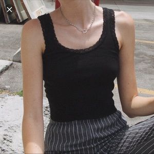 black lace brandy melville tank top